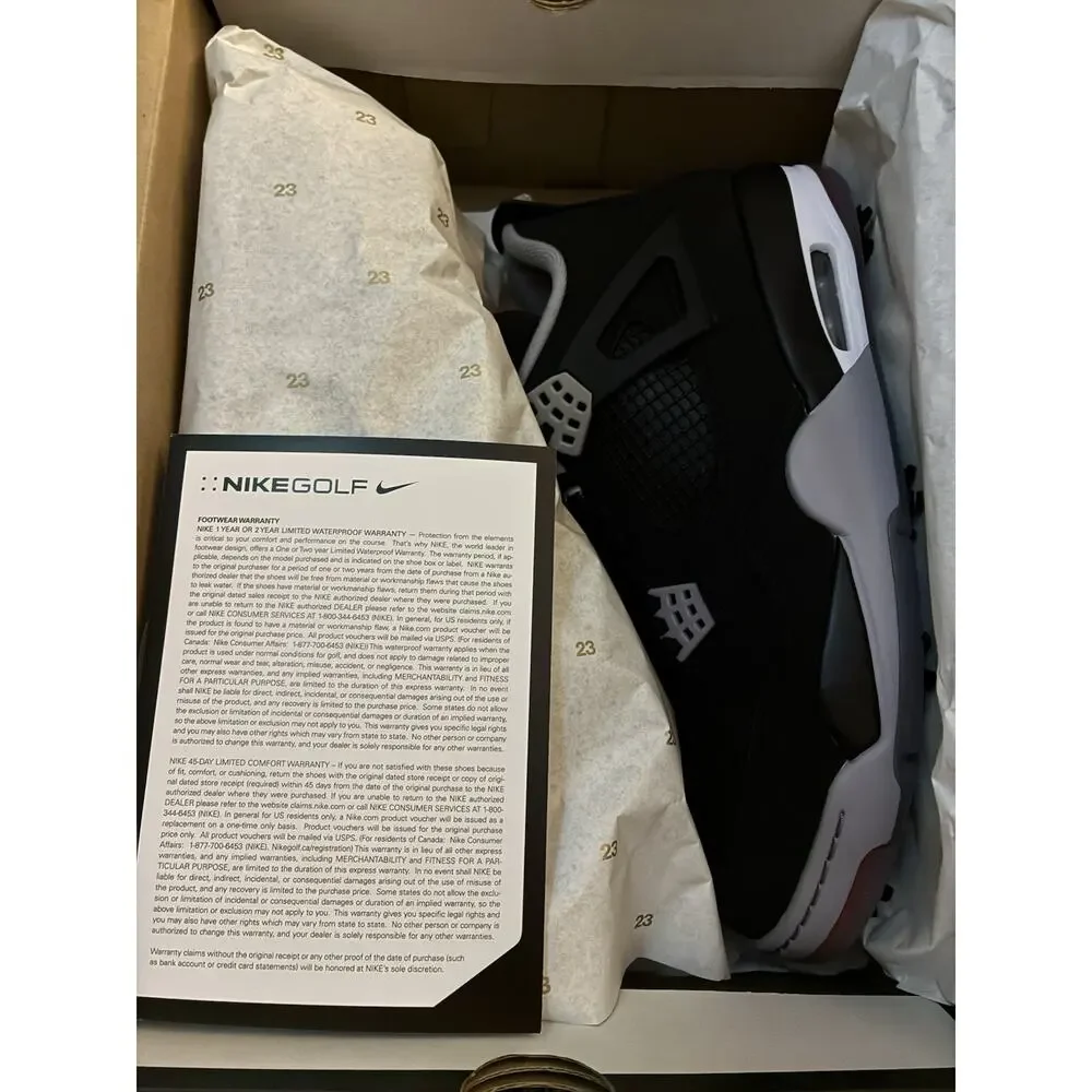 Nike Retro Air Jordan 4 Golf 'Bred' Men's CU9981-002 SZ 12 New With Box PGA Golf